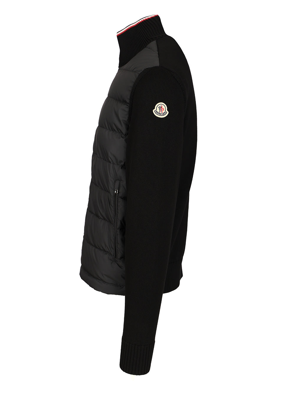 Moncler Cotton Padded Cardigan With Zip Knitwear - Black | 47a1d94d9b26f92c98c8d419dff9989527d7c421
