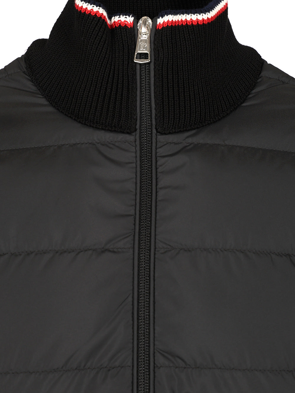 Moncler Cotton Padded Cardigan With Zip Knitwear - Black | 2efb5e900e8e4082e608aec7fc86a90e8131cc27