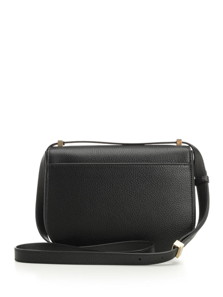 Ferragamo Double Gancini Shoulder Bags - Black | 468d48996dd1093e7c9843cd0d107040ade1b051