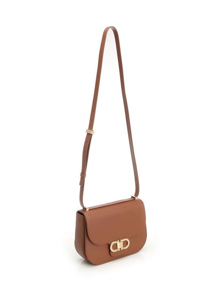Ferragamo Double Gancini Shoulder Bags - Brown | 9e50d73df2476e17478e3a6a8e2685fcf87c6298