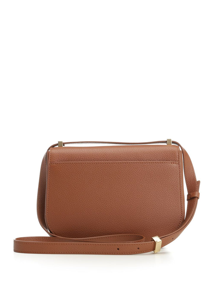 Ferragamo Double Gancini Shoulder Bags - Brown | d45f0f3929ab3a466cff71484cf5c97102957e34