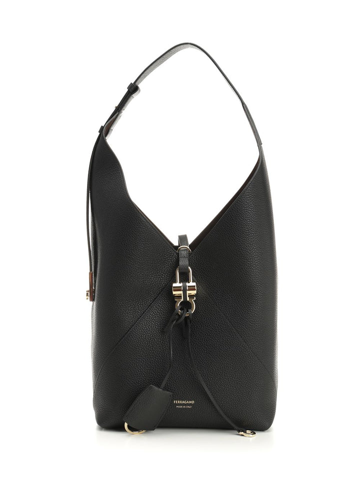 Ferragamo V-Shaped Shoulder Bags - Black | 9267983a462c08f4cfd0793054a1d926e296216a