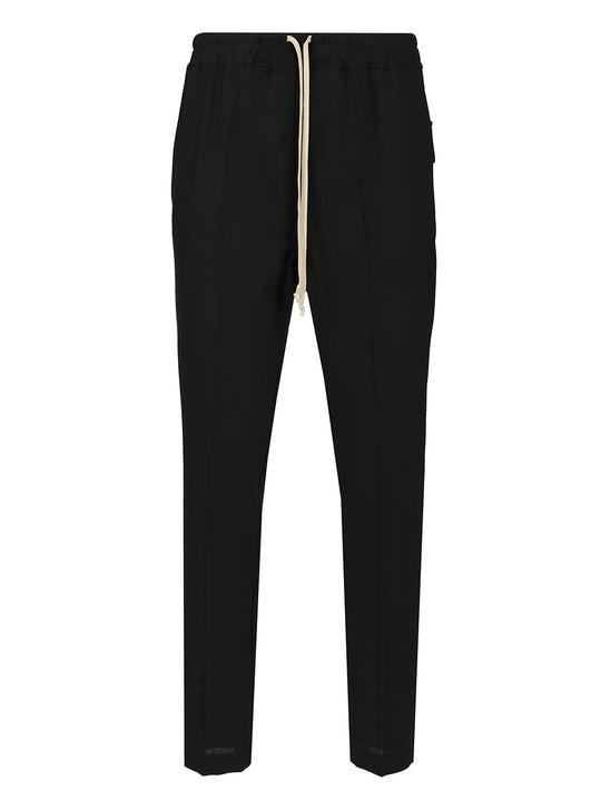 Wool With Drawstring Trousers Black