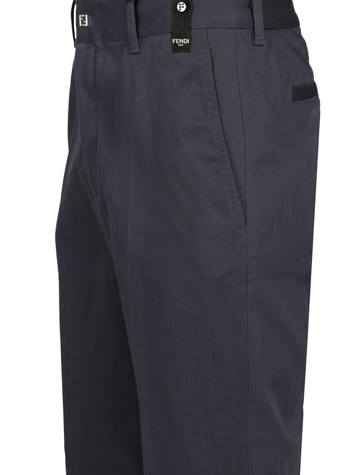 Fendi Gabardine Cigarette Trousers - Blue | f0b3c1d794f0f950feb76fe68d53aed1e4c29e51