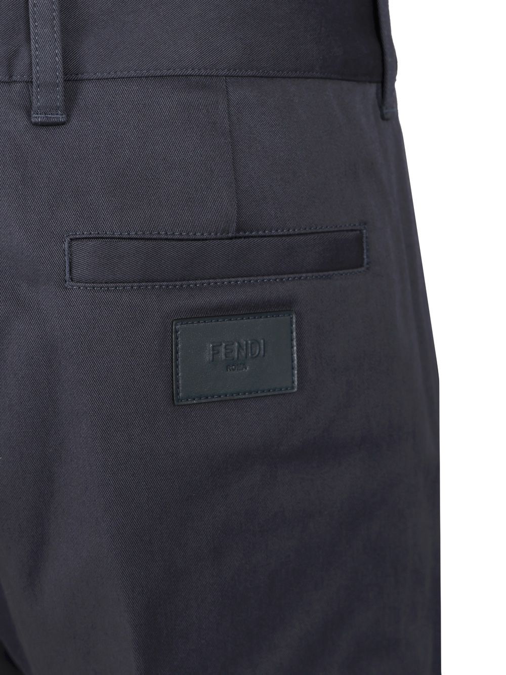 Fendi Gabardine Cigarette Trousers - Blue | 15928951967e92d0b3709fe8a0abe8184fe918cb