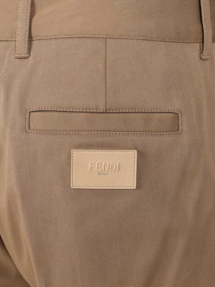 Fendi Gabardine Cigarette Trousers - Beige | ec5276352557bf807eb5cacd7c02e0d66fc4d8ed