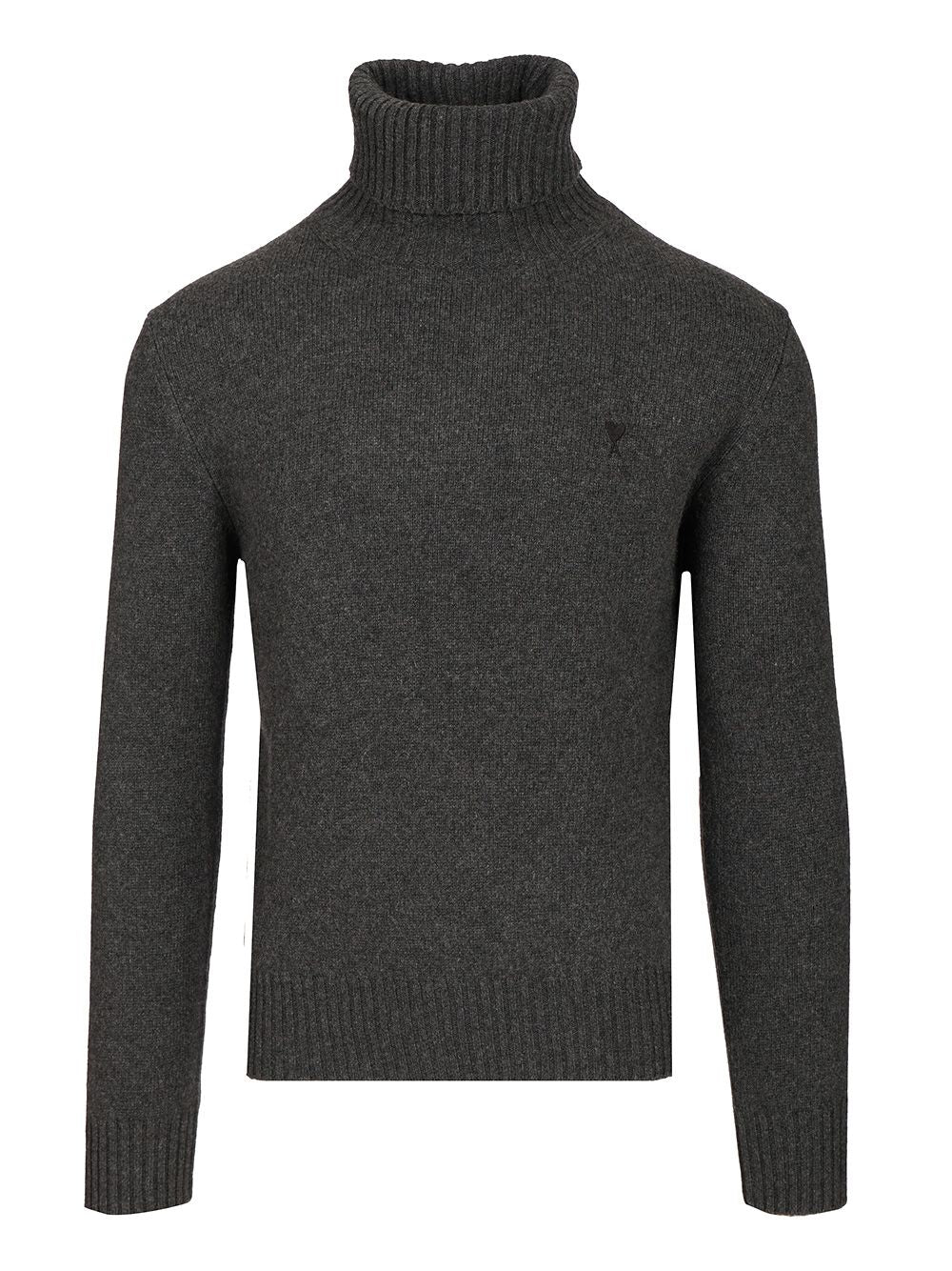 Ami Cashmere Turtleneck Sweater Knitwear - Grey | e9770d3baf15ca37a98b3c863e5d6b2f6156c3fd