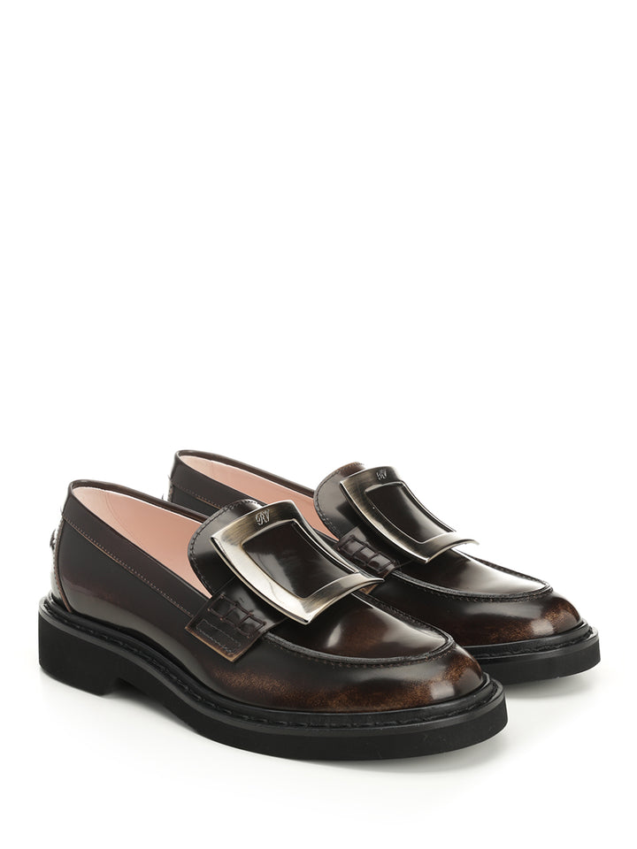 Roger Vivier Viv' Rangers Leather Loafers Scarpe basse - Brown | f063c58ebe9e7e0fe9466b39a0adb8a5ae8d19b6