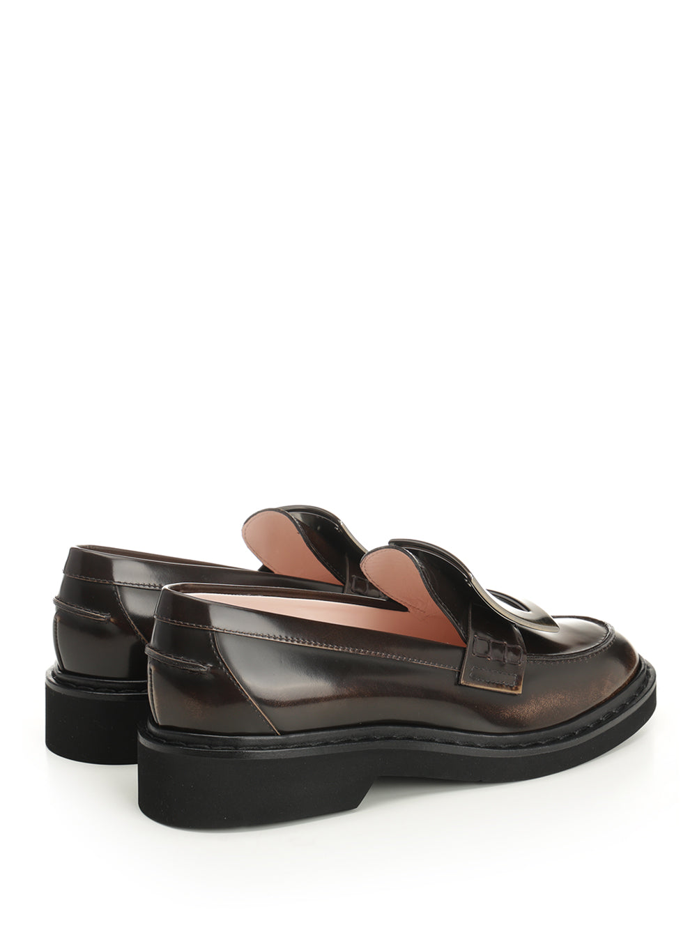 Roger Vivier Viv' Rangers Leather Loafers Scarpe basse - Brown | f4eabf271e4cd783b84deaf5c169b806488bc8f6
