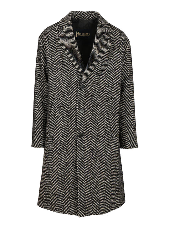 Wool Chevron Coat Coats Multicolor
