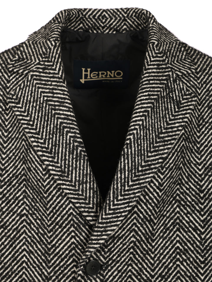 Herno Wool Chevron Coat Coats - Multicolor | 1a52b5ec0e1de343e7a3c65e3403f2671aa400f5