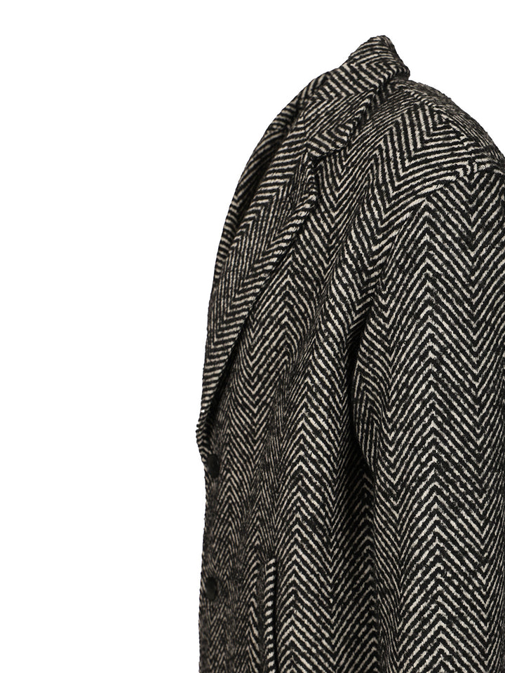 Herno Wool Chevron Coat Coats - Multicolor | 7090b2a20f83eb9218070878bd6ea0a291b98210