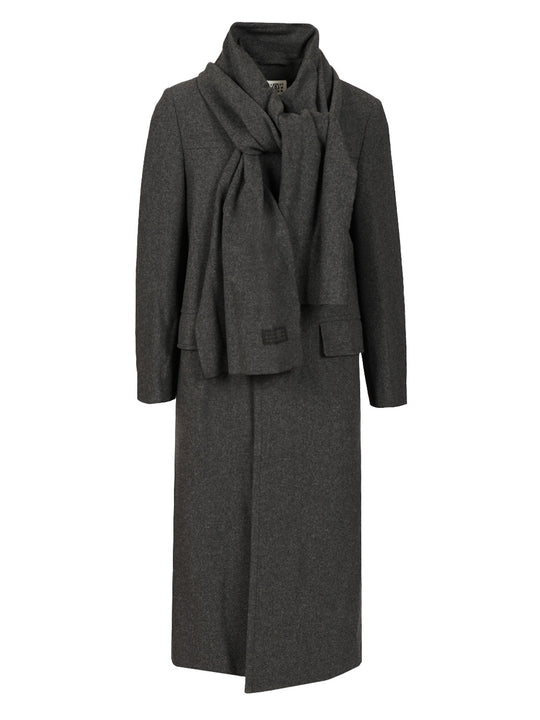 Coat With Scarf Coats Grey