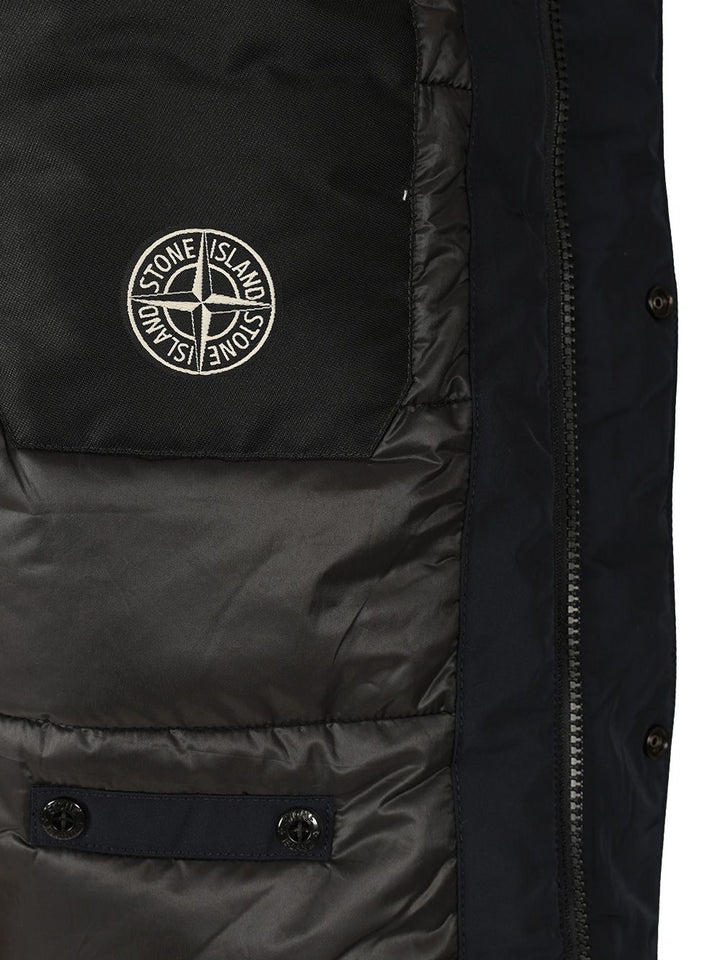 Stone Island Padded Field Jacket In Micro Twil Jackets - Blue | 066f6c9bc47d6a056510176fd55be39fc603915e