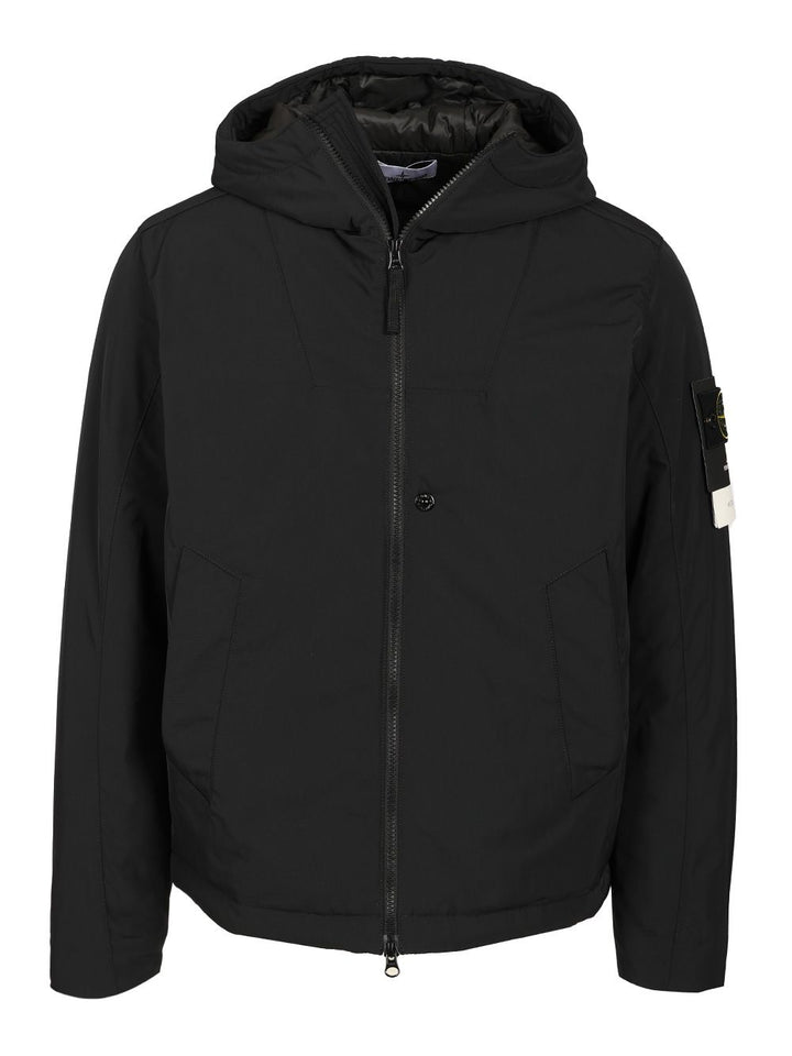 Stone Island Micro Twill Padded Hooded Jacket Jackets - Black | fc5525f1b6313c369ea34455978562ce825415a8