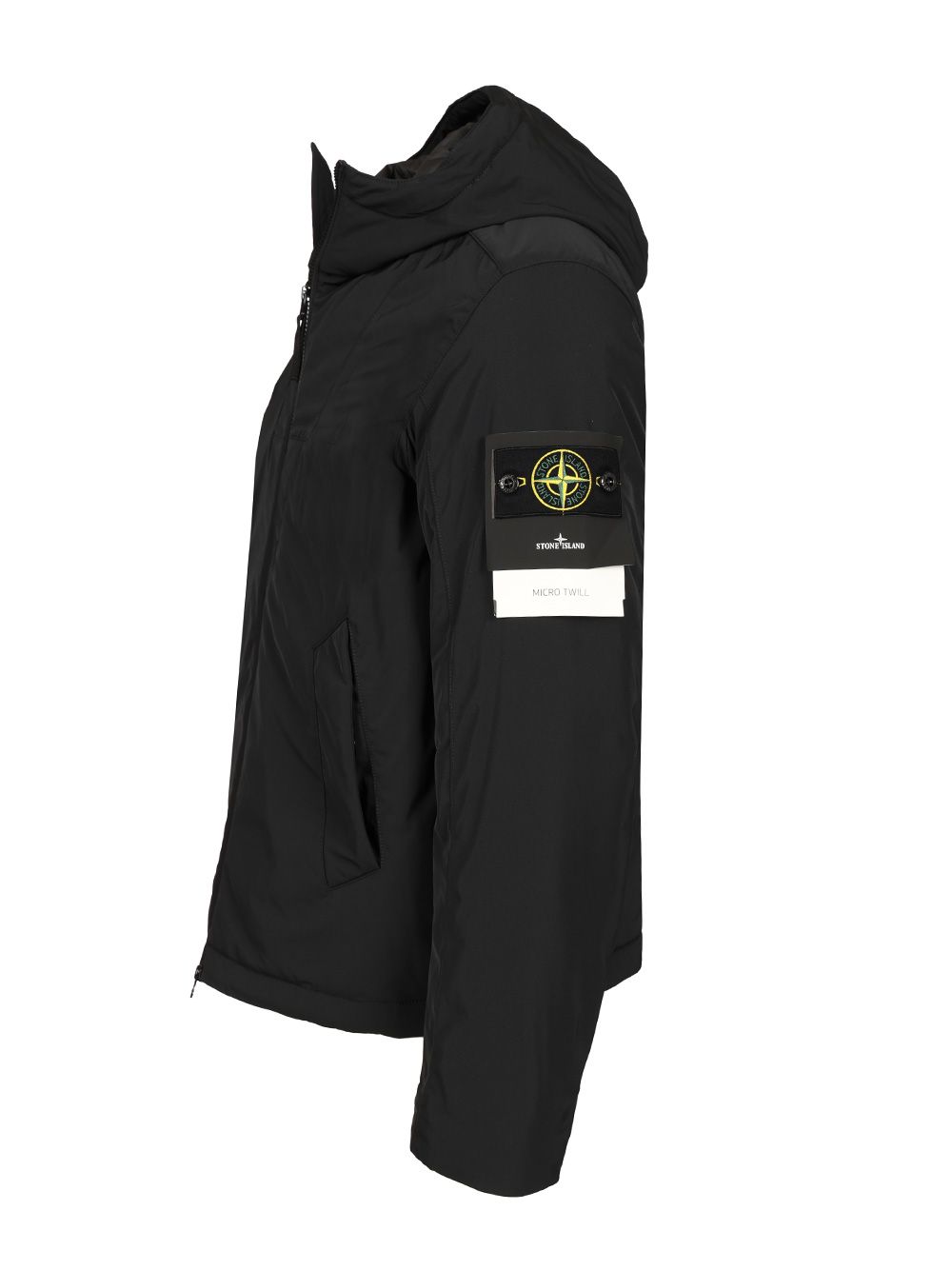 Stone Island Micro Twill Padded Hooded Jacket Jackets - Black | 6e7f0fe80f5563d6353c82e35bc877f5f0534eb4