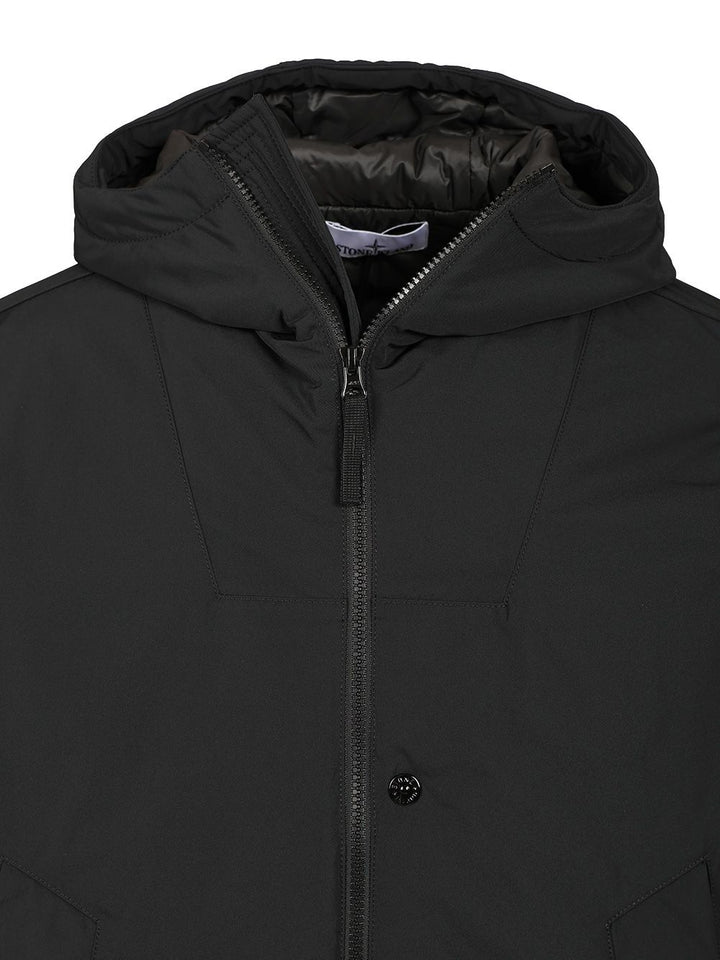Stone Island Micro Twill Padded Hooded Jacket Jackets - Black | 1b85649deb7ec0c2cf4f315ae6ac727fe9b5e22e