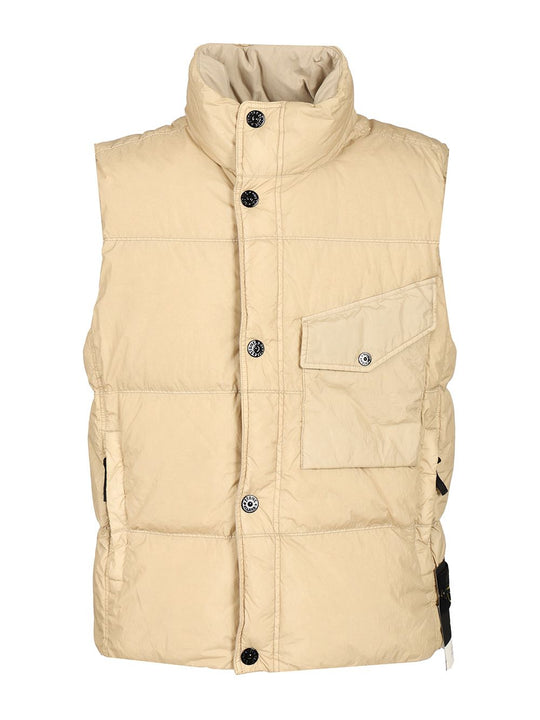 Down Vest In Lightweight Nylon Reps Jackets Beige