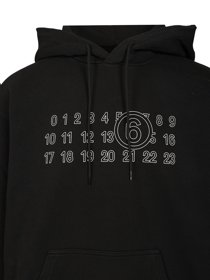Mm6 Maison Margiela Cotton Hoodie Sweatshirts - Black | 1ccf3a5ae5a7819cf60c2b2e56ebcccb8f4d2e91
