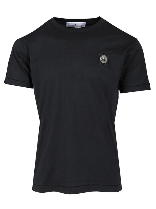Short-Sleeved Cotton Jersey T-Shirt Blue