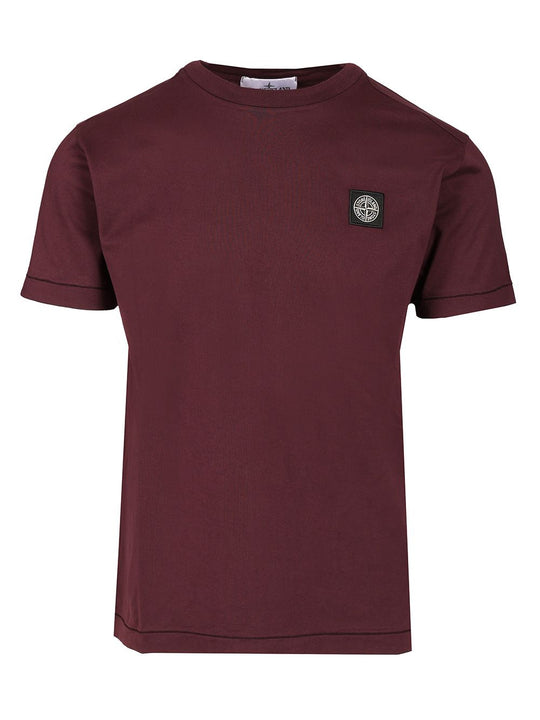 Short-Sleeved Cotton Jersey T-Shirt Bordeaux