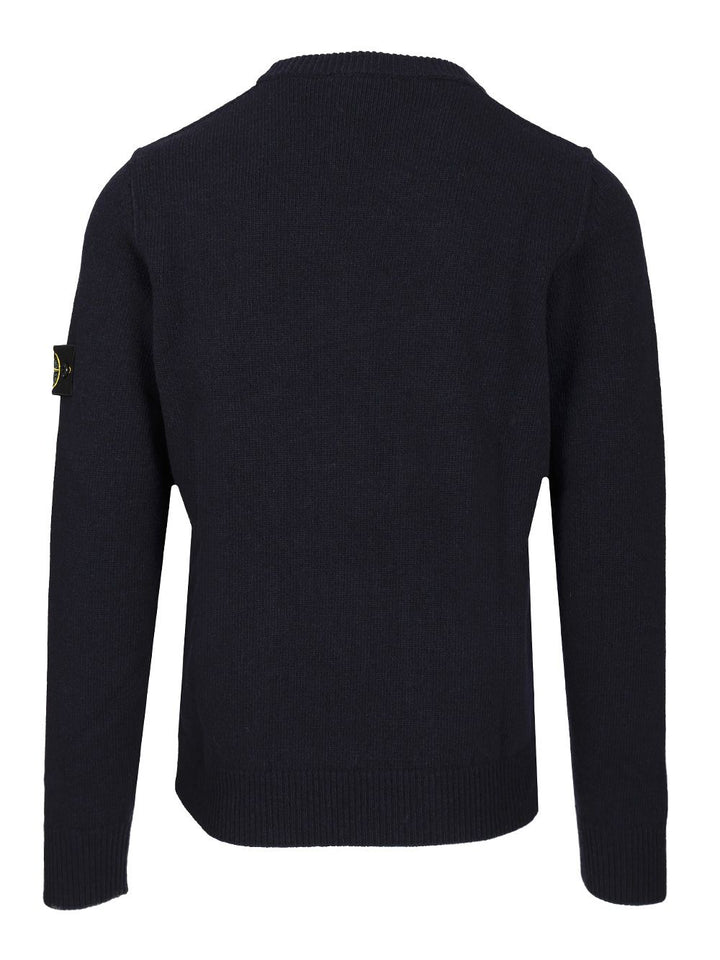 Stone Island Lambswool Crewneck Sweater Knitwear - Blue | 7003b843ccfce77216d8db92875110a2de8587bb