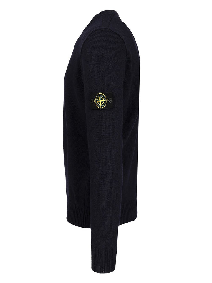 Stone Island Lambswool Crewneck Sweater Knitwear - Blue | cefcd9feee3eb816141a4a3c4d1b0bd942c7205f