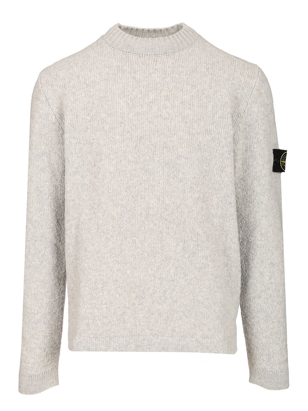 Stone Island Organic Cotton Crew Neck Sweater With English Ribs Knitwear - Grey | bc32c051dd5d24082ffa10a0a308f37c93df263d