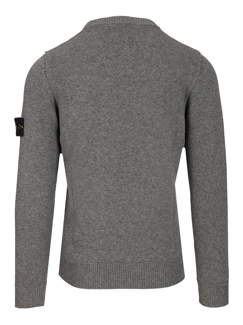Stone Island Lambswool Crewneck Sweater Knitwear - Grey | 507c04c366fafd517b2ea3baf48bf3b93c93fbcc