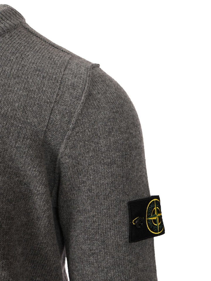 Stone Island Lambswool Crewneck Sweater Knitwear - Grey | e284657601b6048855ec4f7e3df62c315d216fd3