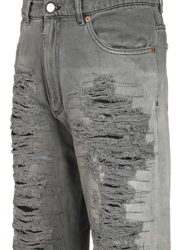 Mm6 Maison Margiela Destroyed Jeans - Black | 787bf270a335b1aa60650ef4f9229da08b854406