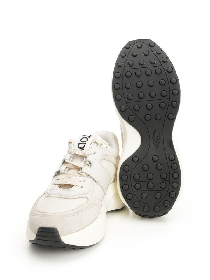 Tod'S Sneaker In A Mix Of Cloth, Suede And Nubuck Leather Sneakers - White | e24b2bbe1c635ea18dcc8f59989c0a0269af04e6