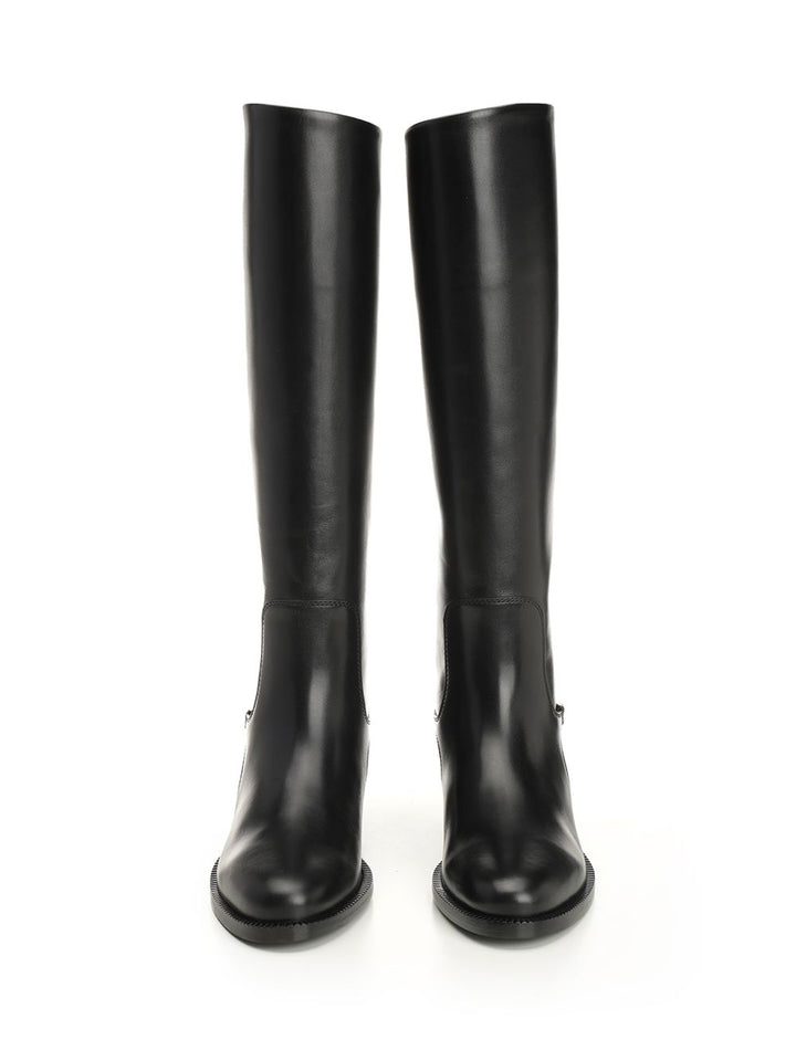 Ferragamo Boot With F Buckle Boots - Black | 81ccdbe0c8583efd718084027b687052a0728a2e