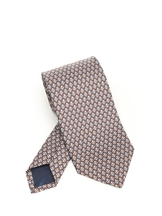 Ferragamo Monogram Ties And Bow Ties Beige