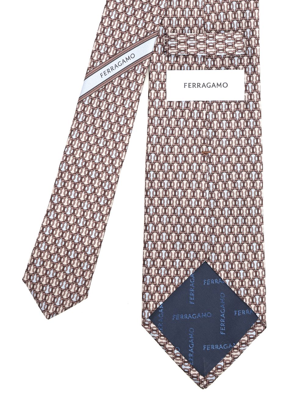 Ferragamo Ferragamo Monogram Ties And Bow Ties - Beige | a7c42fe5d521a2059fcbf02c8af17734704df148