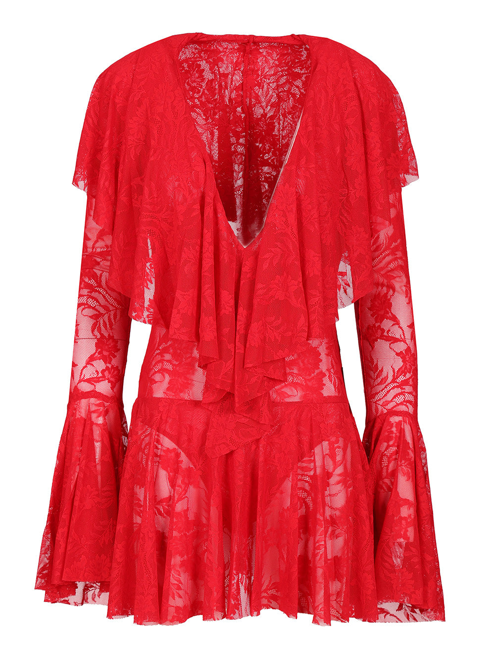 Norma Kamali Ruffle Mini Dress Dresses - Red | 32cc6a0eb7609e76232f51f3702ce5c29f735339