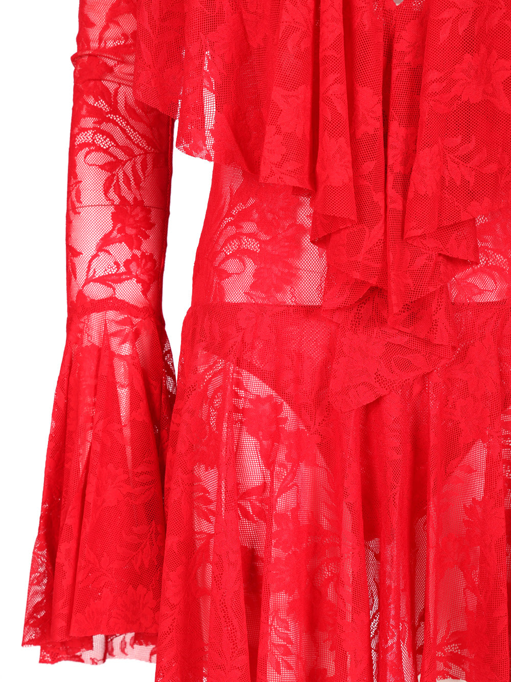 Norma Kamali Ruffle Mini Dress Dresses - Red | 83b8fcf059bb8d7885077bb9ecf7477c395da207