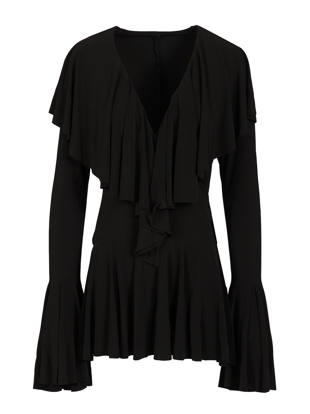Norma Kamali Ruffle Mini Dress Dresses - Black | ab02add2443344eb8123a85b7589f6f133ed6aec