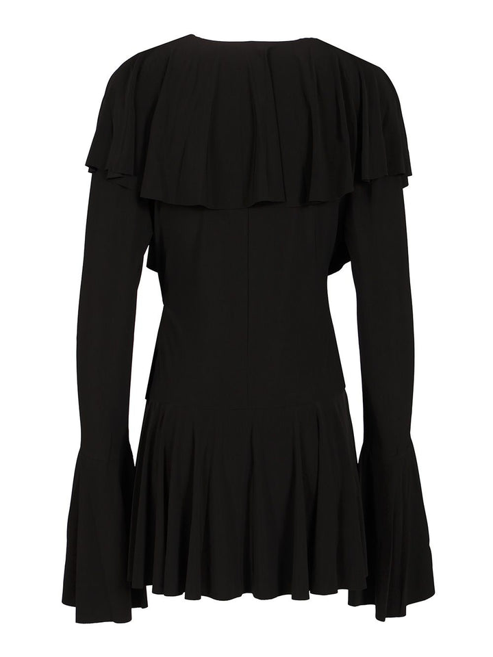 Norma Kamali Ruffle Mini Dress Dresses - Black | 869e13e64f434a2a142e9f08a996004ff0759c33