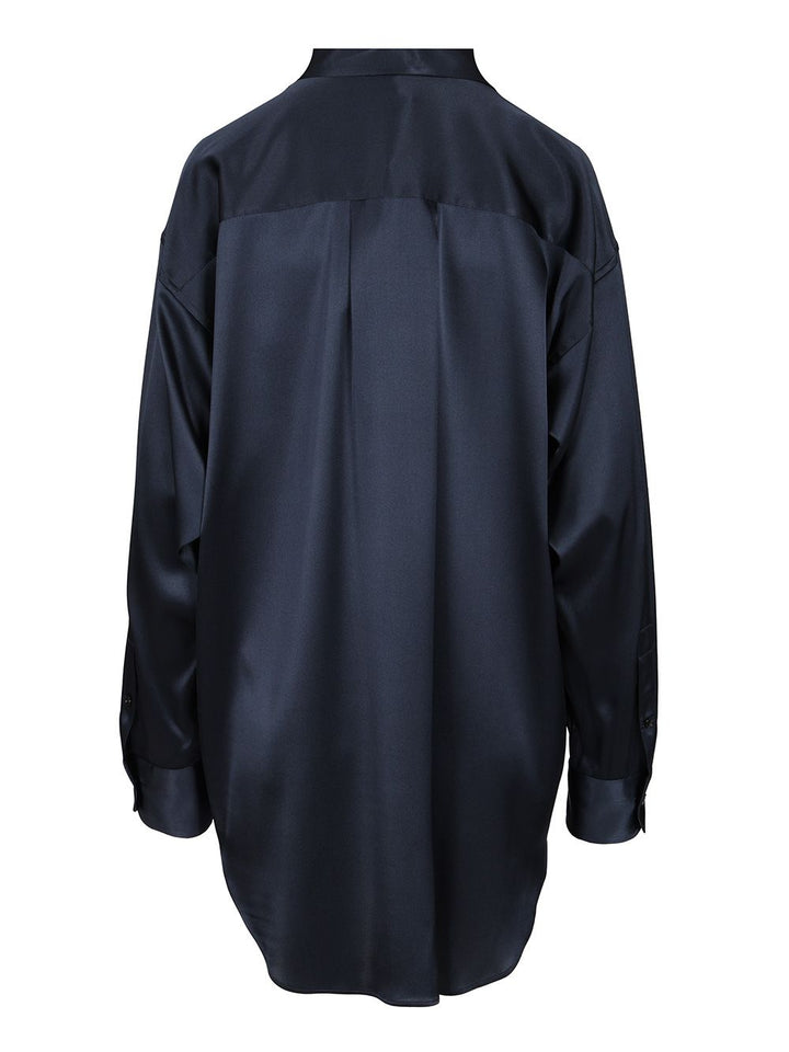 Tom Ford Stretch Silk Satin Shirt Shirts - Blue | 9d523931cdd1ab235979624a0c4e7d534be3bc00