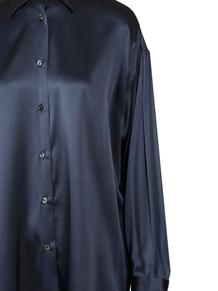 Tom Ford Stretch Silk Satin Shirt Shirts - Blue | 51a5ac3f532d15405ca842b88a43beb1940d3564