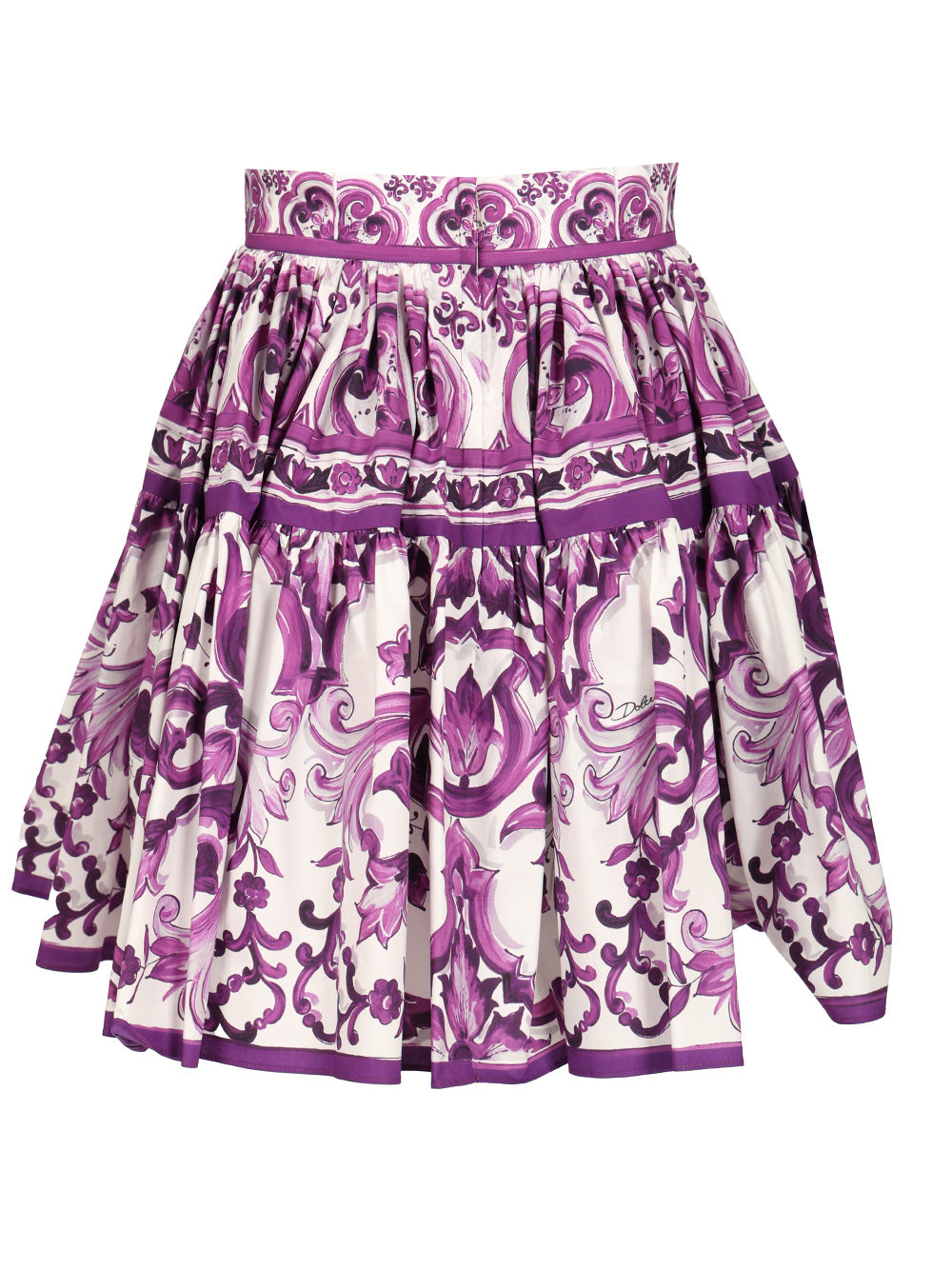 Dolce & Gabbana Short Skirt With Maiolica Print Skirts - Violet | 99e61006f7e8cade3fd16abd2a0a38a795ef40ec