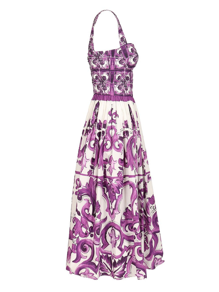 Dolce & Gabbana Dress With Maiolica Print Dresses - Violet | 469e21b01ebea1b2bfb02c0f67152c7d487ba861