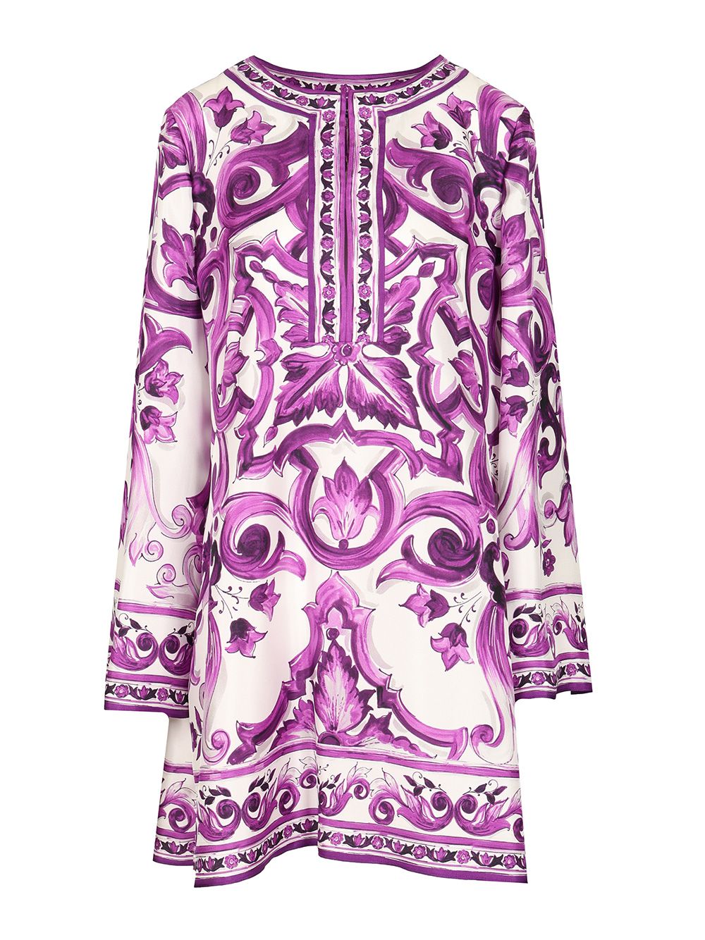 Dolce & Gabbana Maiolica Print Twill Dress Dresses - Violet | dd5203358a937b20b4bd5de4b75a3e4cb51c80c5