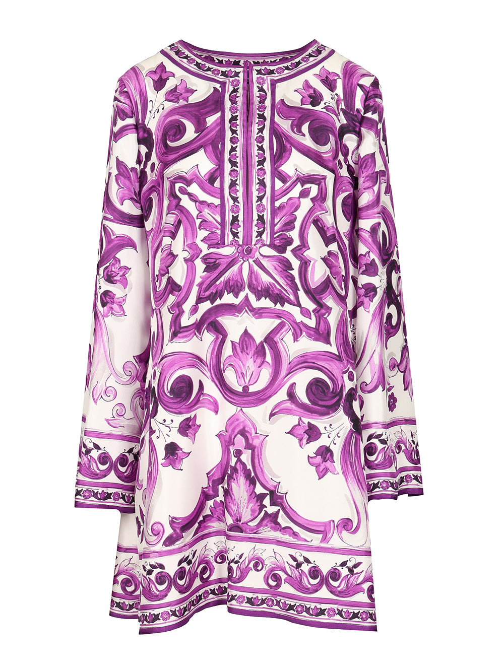 Dolce & Gabbana Maiolica Print Twill Dress Dresses - Violet | 60b41dbbe634e2fc32a1444597bdab113450d0d5