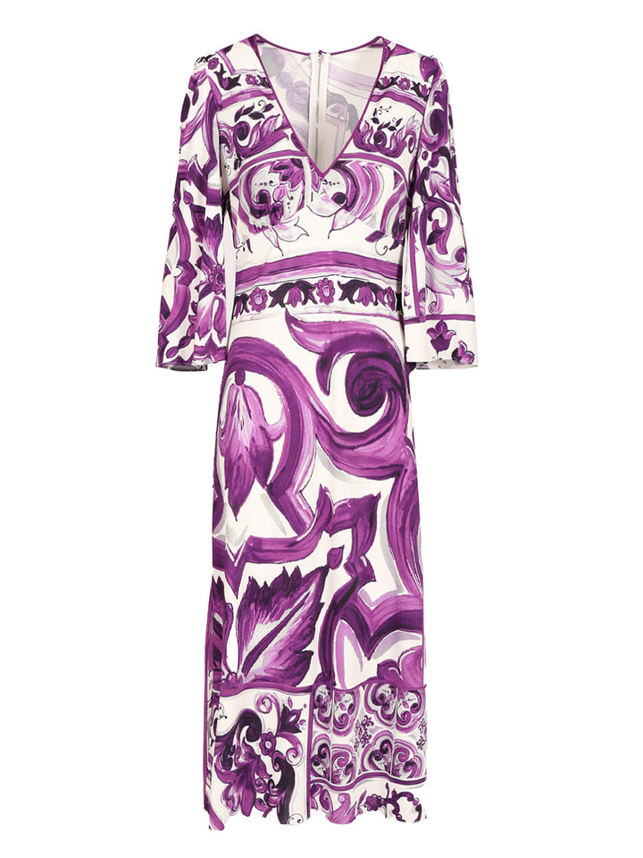 Dolce & Gabbana Abito Lungo Maiolica Dresses - Violet | de46aa7f3391e81a8791a621f0e44d6608543547