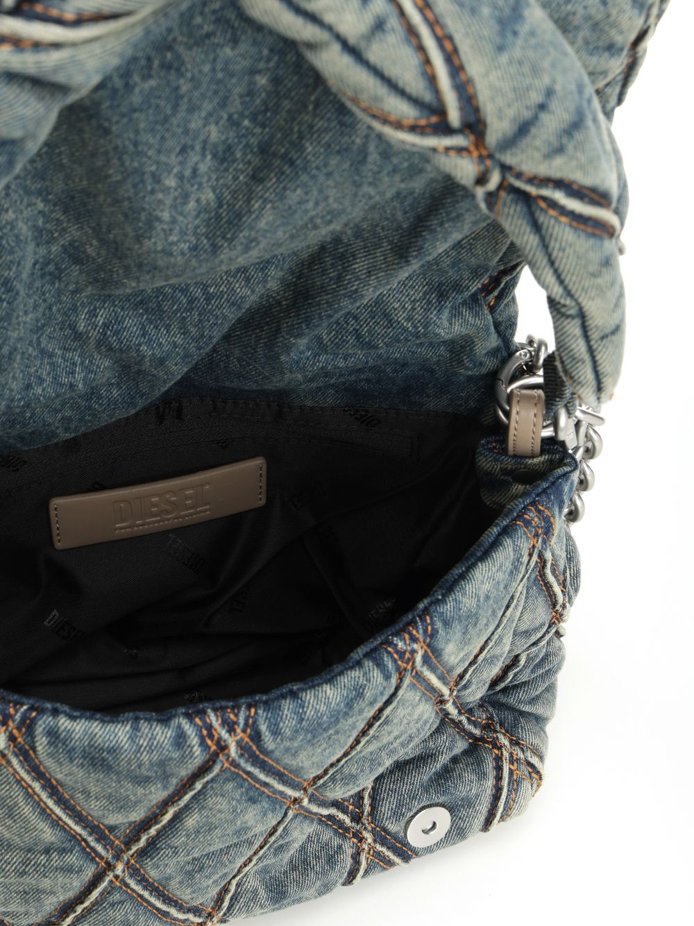 Diesel Charm-D Shoulder Bags - Grey | d8be1e4de034e846e3df49584c588bd673a2fad0