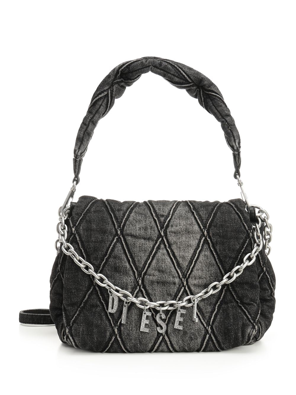 Diesel Charm-D Shoulder Bags - Black | e17f64f529a574606d8b3b9ad5f62d303aa3109e