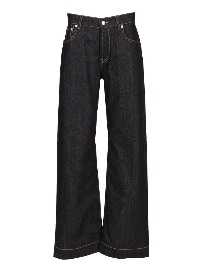 Mcqueen Wide Leg Jeans - Blue | c9724f30ab749647be4f1c59ef567d13ccba9246