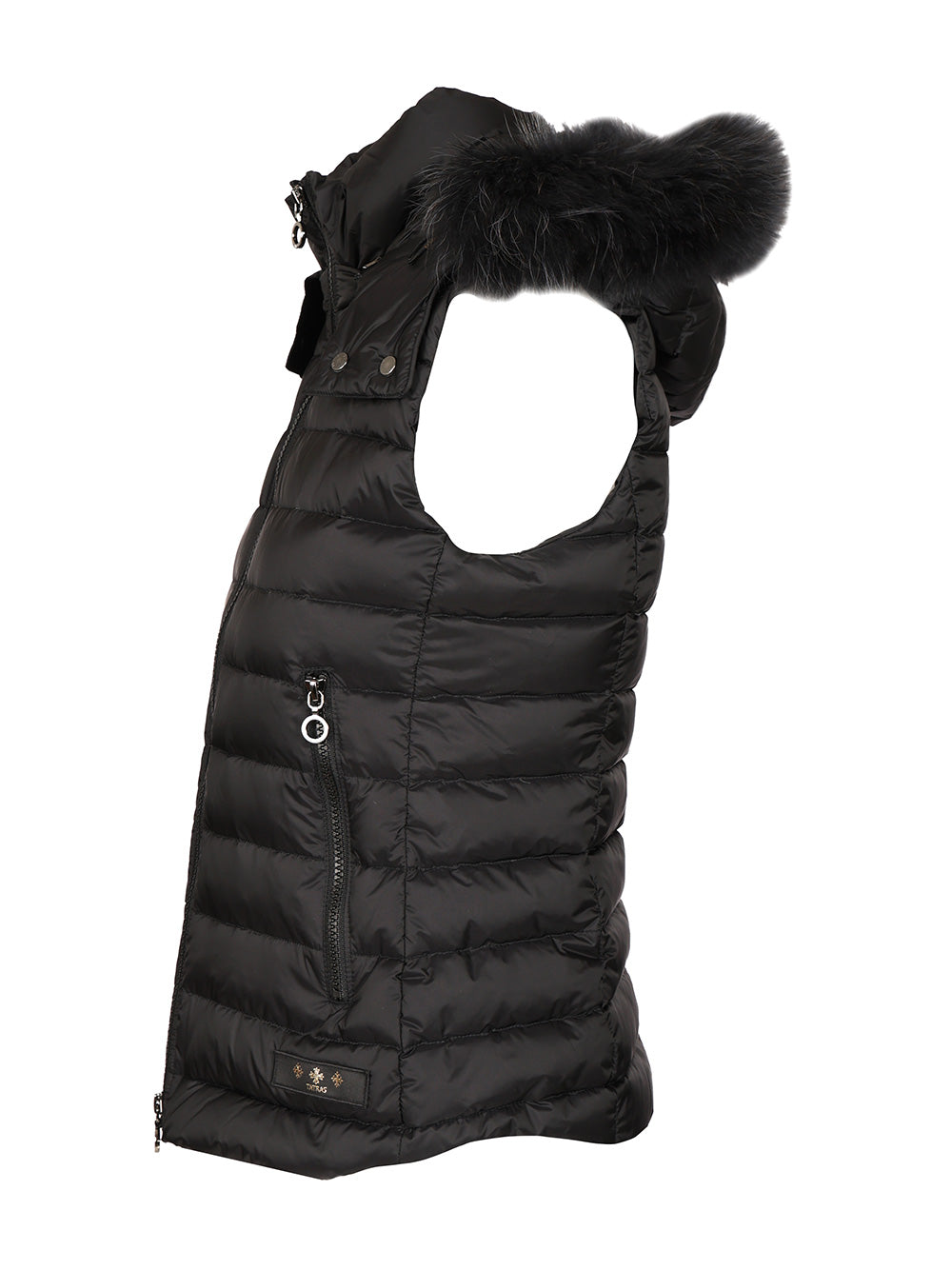 Tatras Vest With Hood And Fur Trim Jackets - Black | 0e430afda0703f4062c475038124fcf5f01eb313